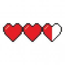 Maglietta Cuori Pixel Vite