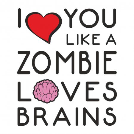 Maglietta I Love You Like Zombie Loves Brain