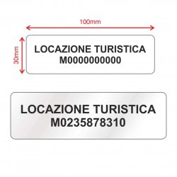 Targhetta identificativa per alloggio turistico 100x30mm