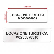 Targhetta identificativa per alloggio turistico 100x30mm