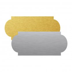 Targhetta Sagomata ABS simil metallo 145x55mm Targhetta Sagomata ABS simil metallo 145x55mm