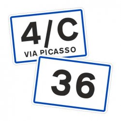 Targa Numero Civico rifrangente 18x12cm Targa Numero Civico rifrangente 18x12cm