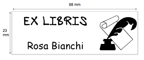 Timbro exlibris rettangolare personalizzato online